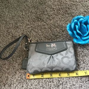 Coach Silver/grey wristlet